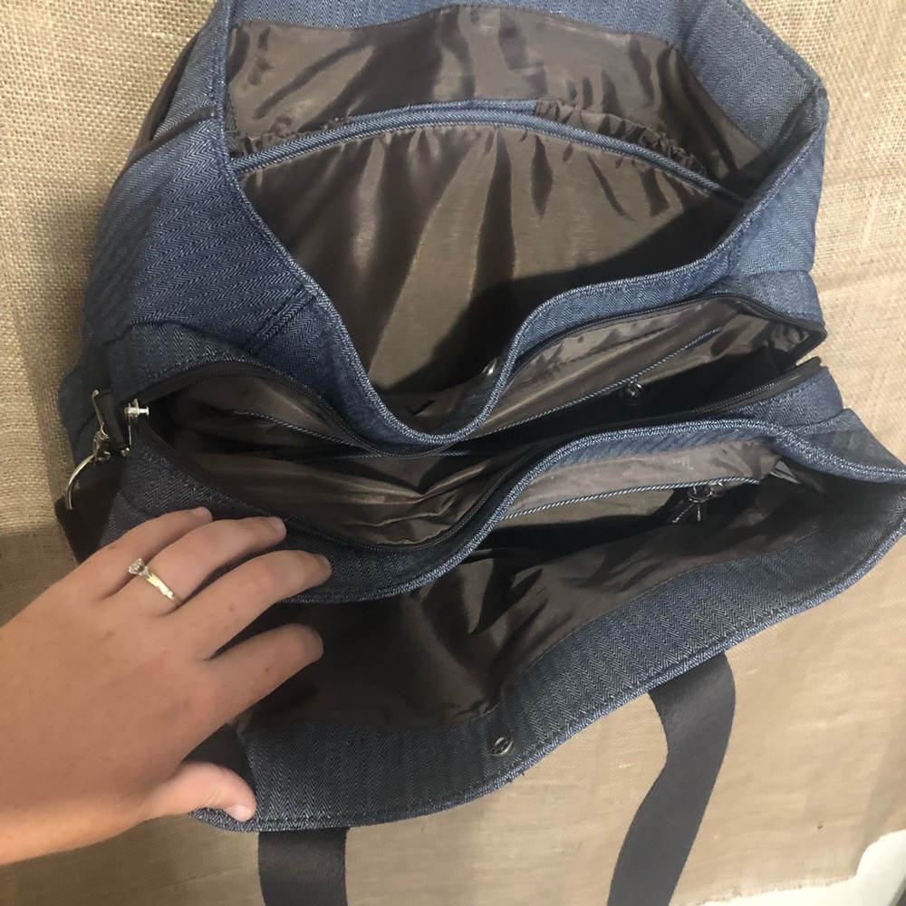 Thirty One Suite Success Laptop Tote Denim Bag - Picture 4 of 6